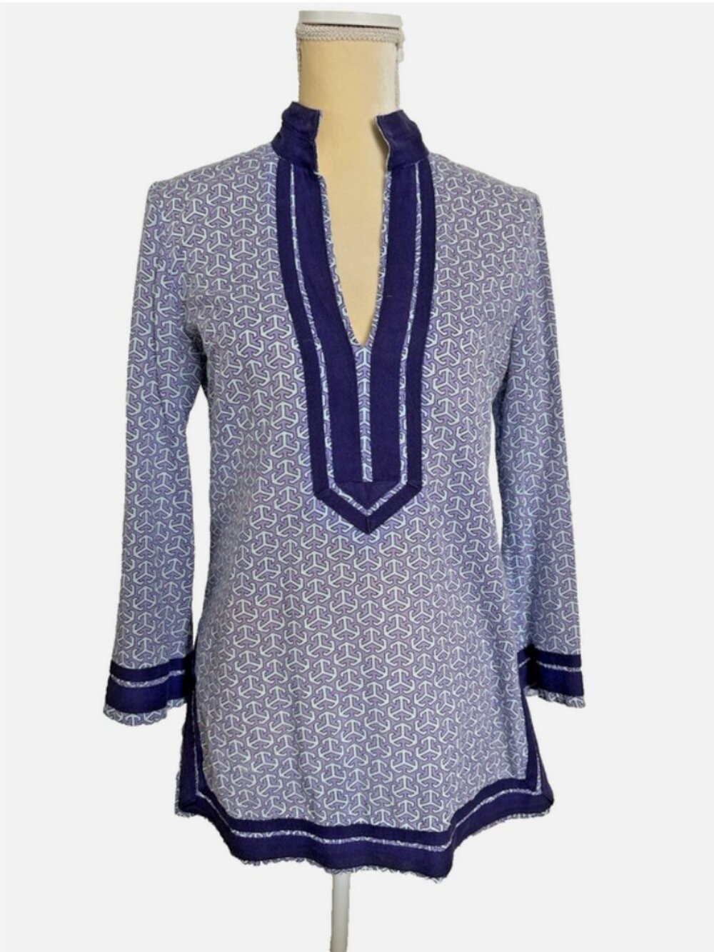 TORY BURCH Purple Tunic Top Size 4